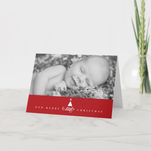 Our Merry Little Christmas Cute Baby 1st Christmas Holiday Card