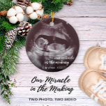 Our Miracle In Making Ultrasound Sonogram Photo Ceramic Ornament at Zazzle