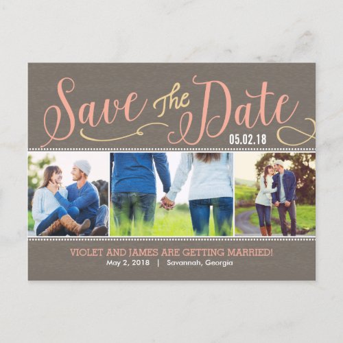 Our Moments Save The Date Postcard _ Peach