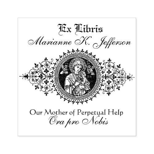 Our Mother of Perpetual Help Book Plate Rubber Stamp