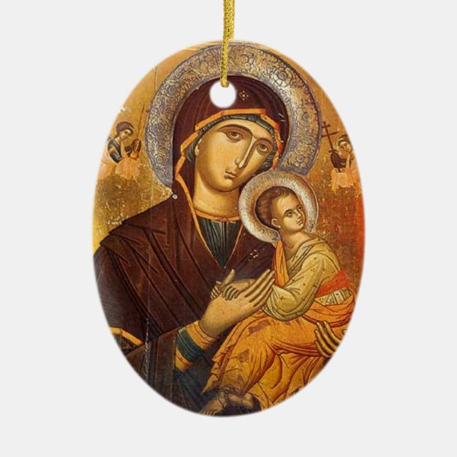 Our Mother of Perpetual Help Ceramic Ornament (Front)
