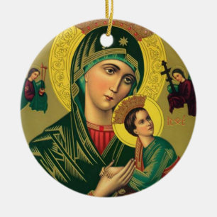 Our Mother of Perpetual Help Jesus Ceramic Ornament