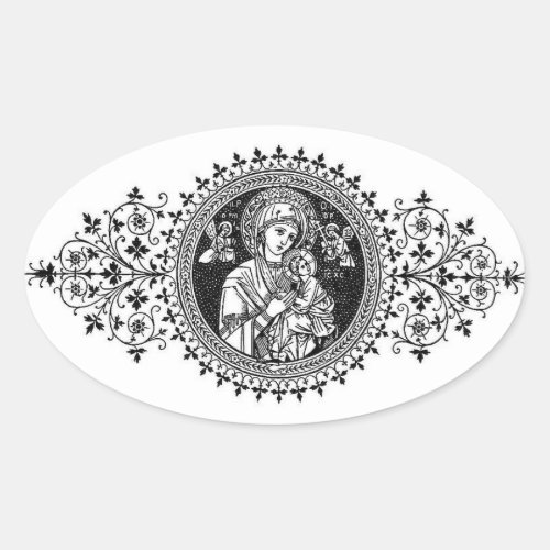 Our Mother of Perpetual Help Oval Sticker