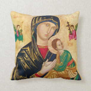 Our Mother of Perpetual Help & St. Padre Pio Throw Pillow