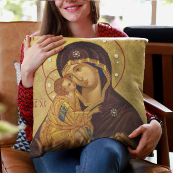 Our Mother Of Perpetual Help With Baby Jesus Throw Pillow by ShowerOfRoses at Zazzle