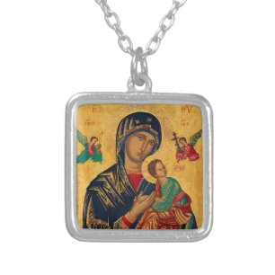 Our Mother of Perpetual Succour Silver Plated Necklace