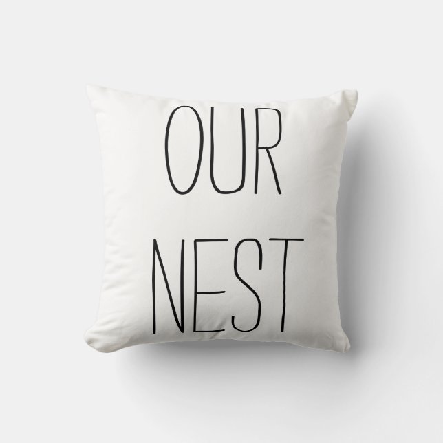 "Our Nest"  Rae Dunn Inspired Pillow (Front)