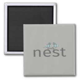 Our Nest Text With Two Birds Magnet