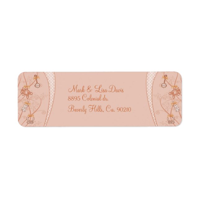 Our New Addition In Peach Hues Label (Front)