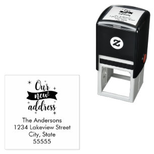 Our New Address Family Name Return Address Self-inking Stamp