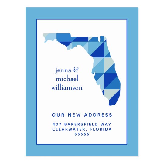 Our New Address Florida Geometric Postcard