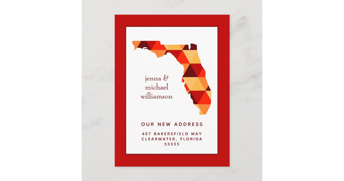 Our New Address Florida Geometric Postcard Zazzle