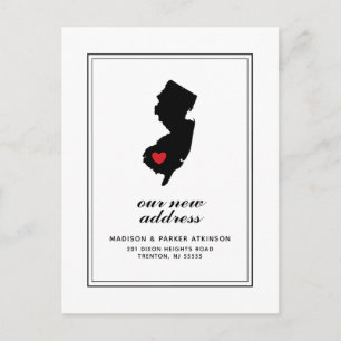 Our New Address in NJ Mark Your City W/Heart Postcard
