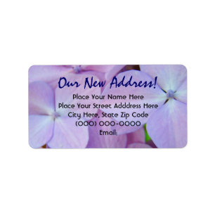 Our New Address! label stickers Lavender Flowers