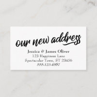 "Our New Address" Minimal Typography Insert Card