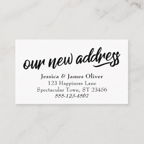 Our New Address Minimal Typography Insert Card
