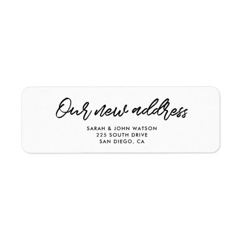 Our new address Modern moving return address Label