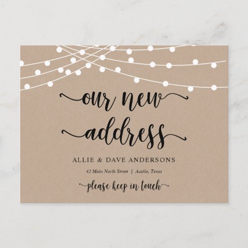 Our New Home Address Moving Announcement Kraft Postcard