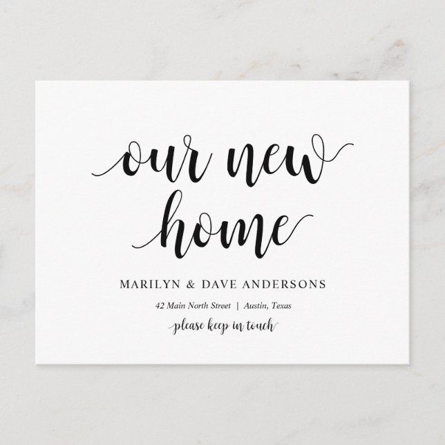 Our New Home Address, Moving Announcement Postcard (Front)