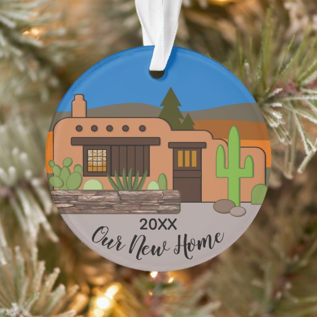 Our New Home Adobe Year Personalized Ornament (Tree)