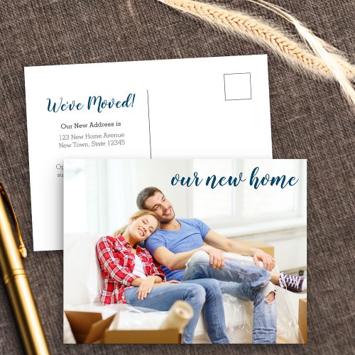 Our New Home Custom Full Bleed Photo Weve Moved Announcement Postcard