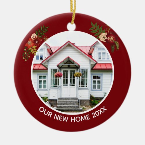 Our New Home Custom Photo Keepsake Christmas Ceramic Ornament