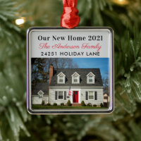 Our New Home Elegant Custom Photo Metal Ornament