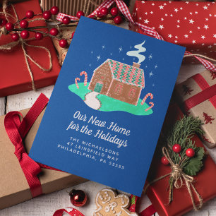 Our New Home for the Holidays Gingerbread House Holiday Postcard