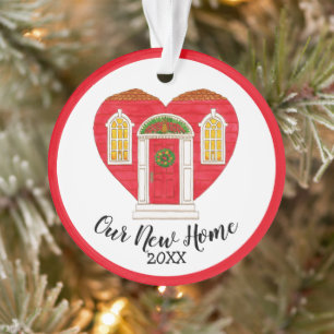 Our New Home Heart Year Personalized Ornament