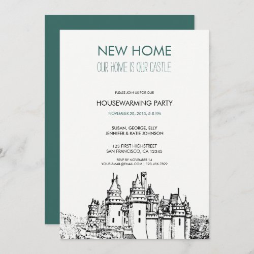 Our new home is our castle Housewarming party Invitation