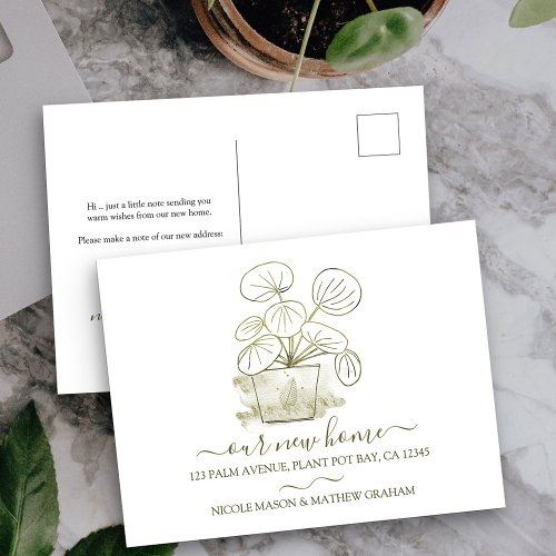 Our New Home Money Plant Moving Announcement Postcard
