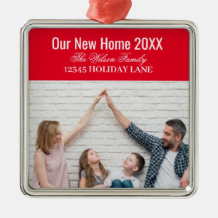 Our New Home  New Home Address Metal Ornament