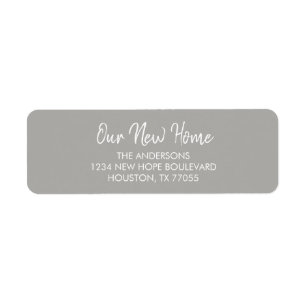 Our New Home Return Address Labels Grey