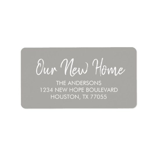 Our New Home Return Address Labels Grey
