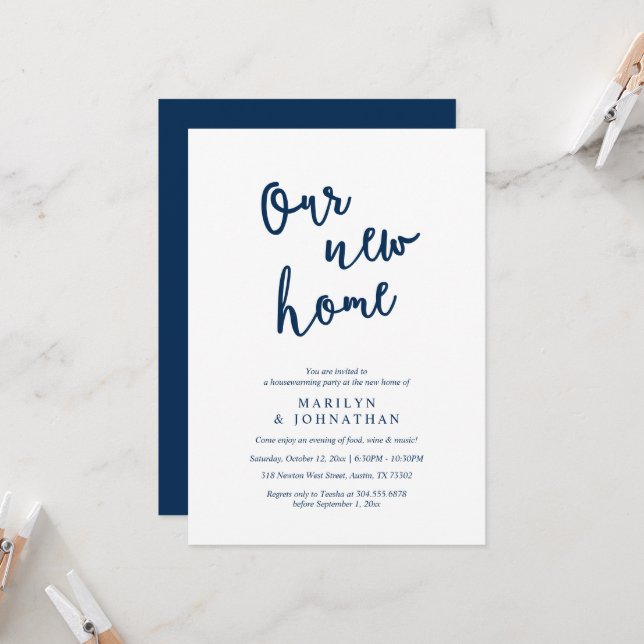 Our new home, Rustic Housewarming party Invitation (Front/Back In Situ)