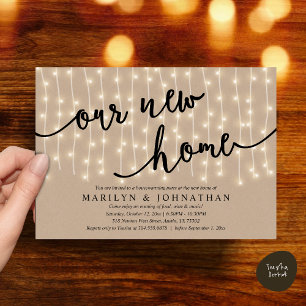 Our new home, Rustic Housewarming party Invitation