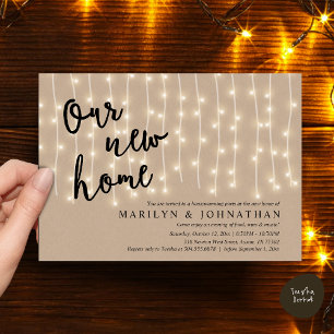 Our new home, Rustic Housewarming party Invitation