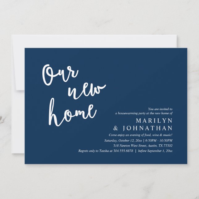 Our new home, Rustic Housewarming party Invitation (Front)
