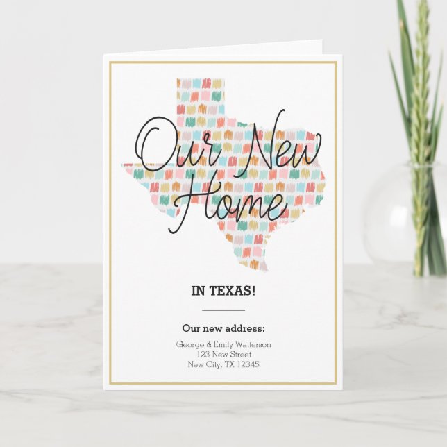 Our New Home - Texas Moving Announcement (Front)