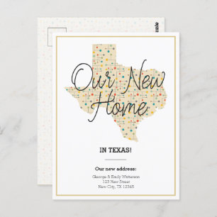Our New Home - Texas Moving Announcement Postcard