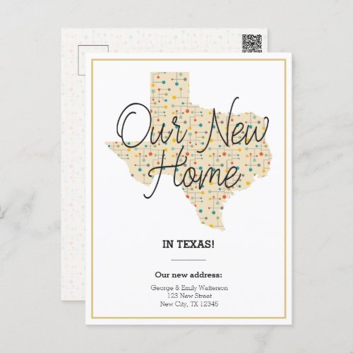 Our New Home _ Texas Moving Announcement Postcard