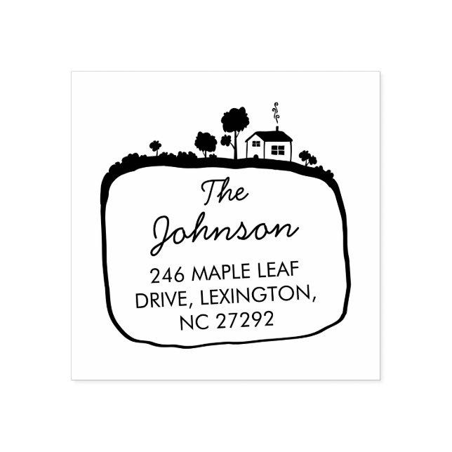 Our New House Address Announcement Garden Rubber Stamp (Imprint)