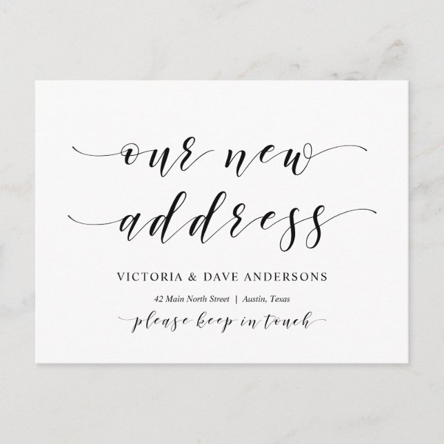 Our New House Address, Moving Announcement Postcard (Front)