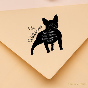 Our New House Announcement Bull Dog Return Address Rubber Stamp