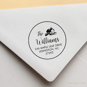 Our New House Announcement Return Address Round Rubber Stamp