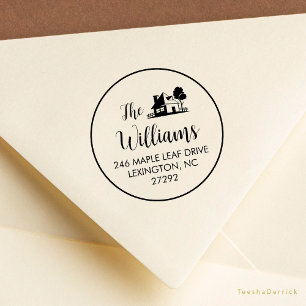 Our New House Announcement Return Address Round Rubber Stamp