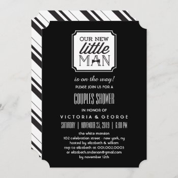 Our New Little Man Is On His Way Boy Baby Shower Invitation by fatfatin_box at Zazzle