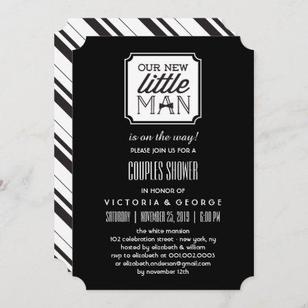 Our New Little Man Is On His Way Boy Baby Shower Invitation