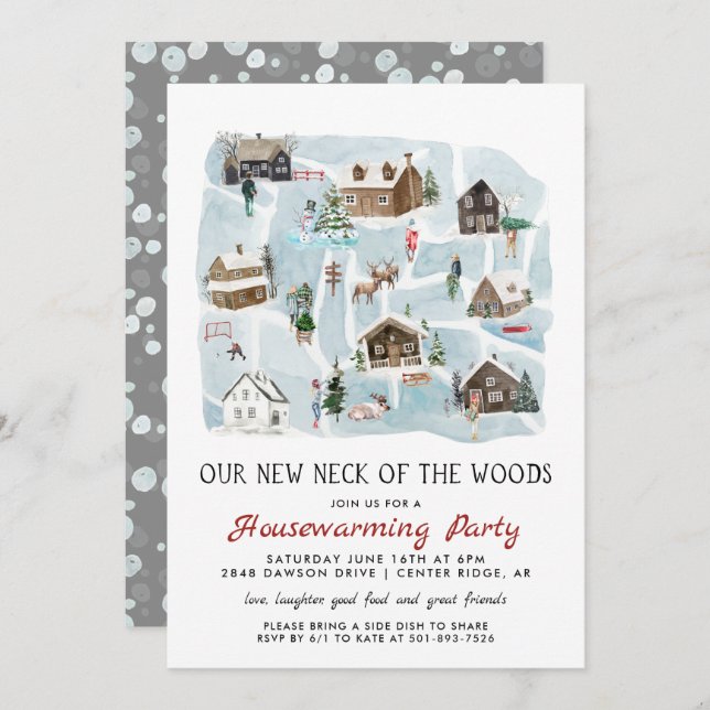 Our New Neck of the Woods Housewarming Party Invitation (Front/Back)