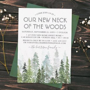 Our New Neck Of The Woods   Housewarming Party Invitation